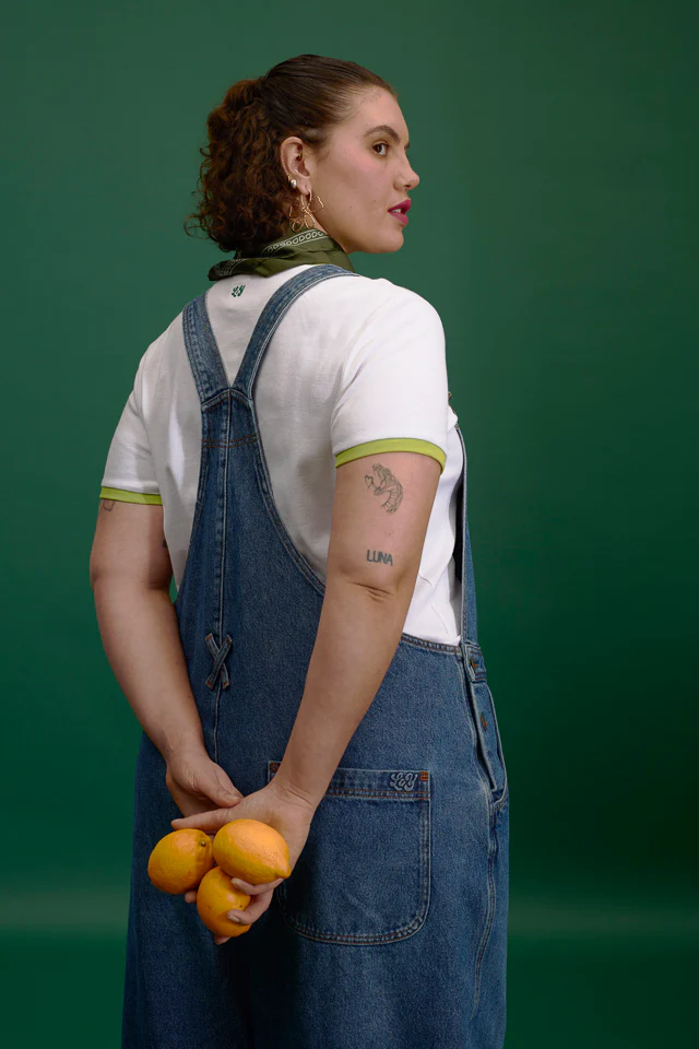 Toluca - Denim Barrel Leg Dungarees in Vintage Wash - Image 5