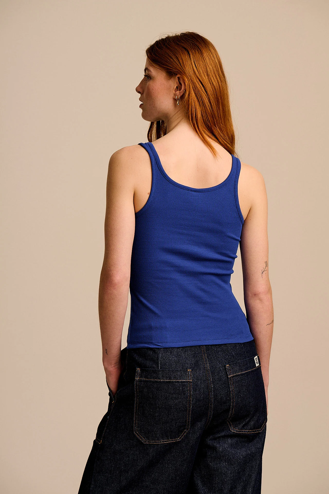 Tully - Cotton Strappy Vest in Blue - Image 5