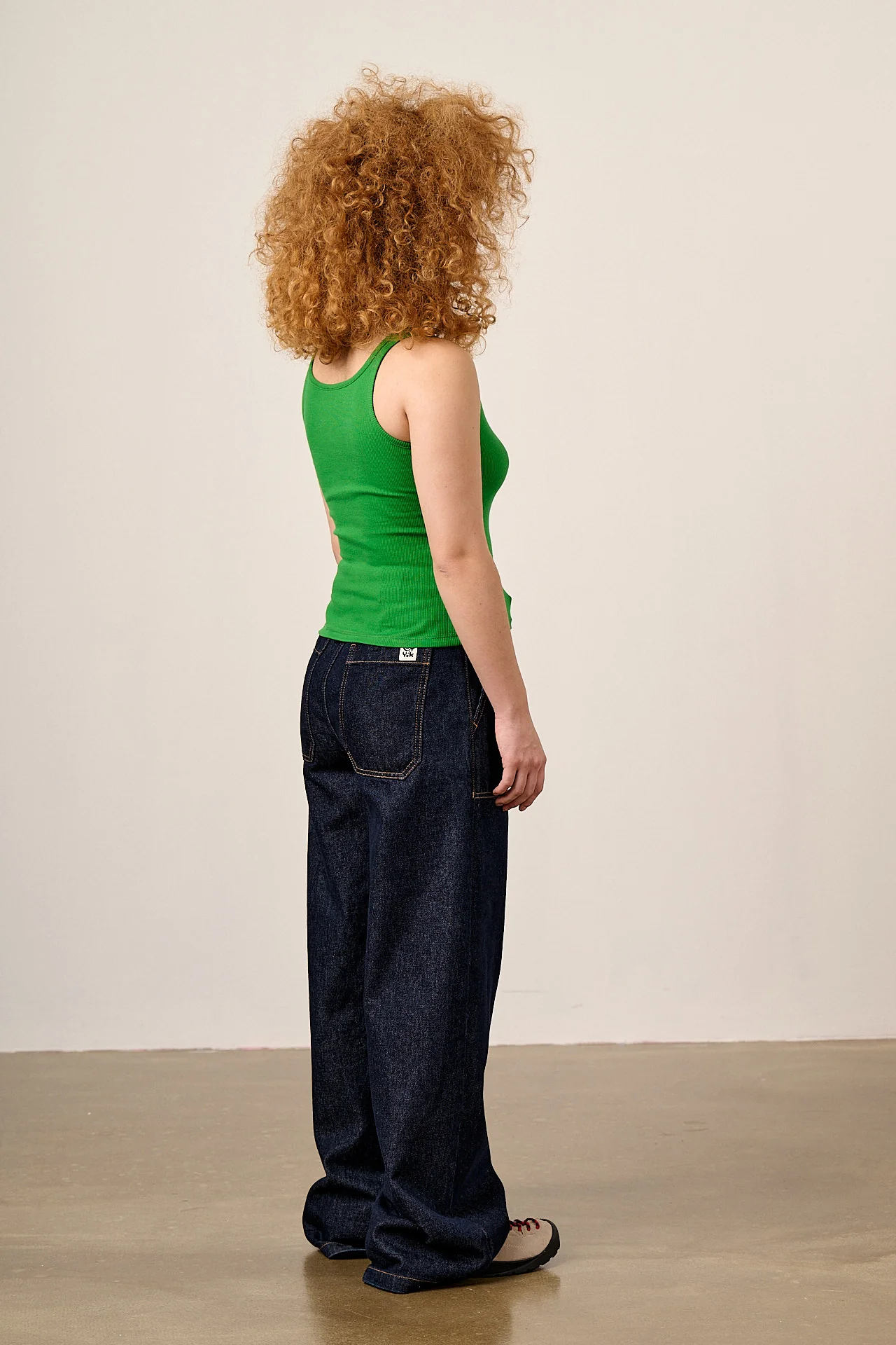 Tully - Cotton Strappy Vest in Green - Image 3