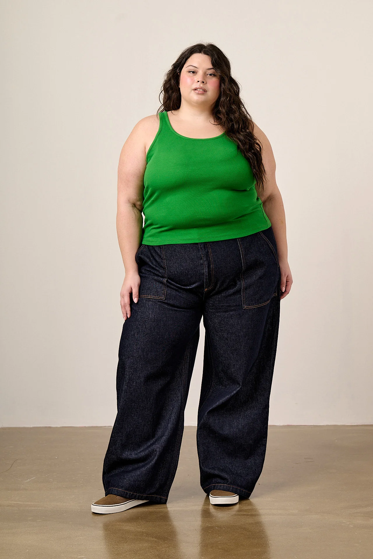 Tully - Cotton Strappy Vest in Green - Image 5