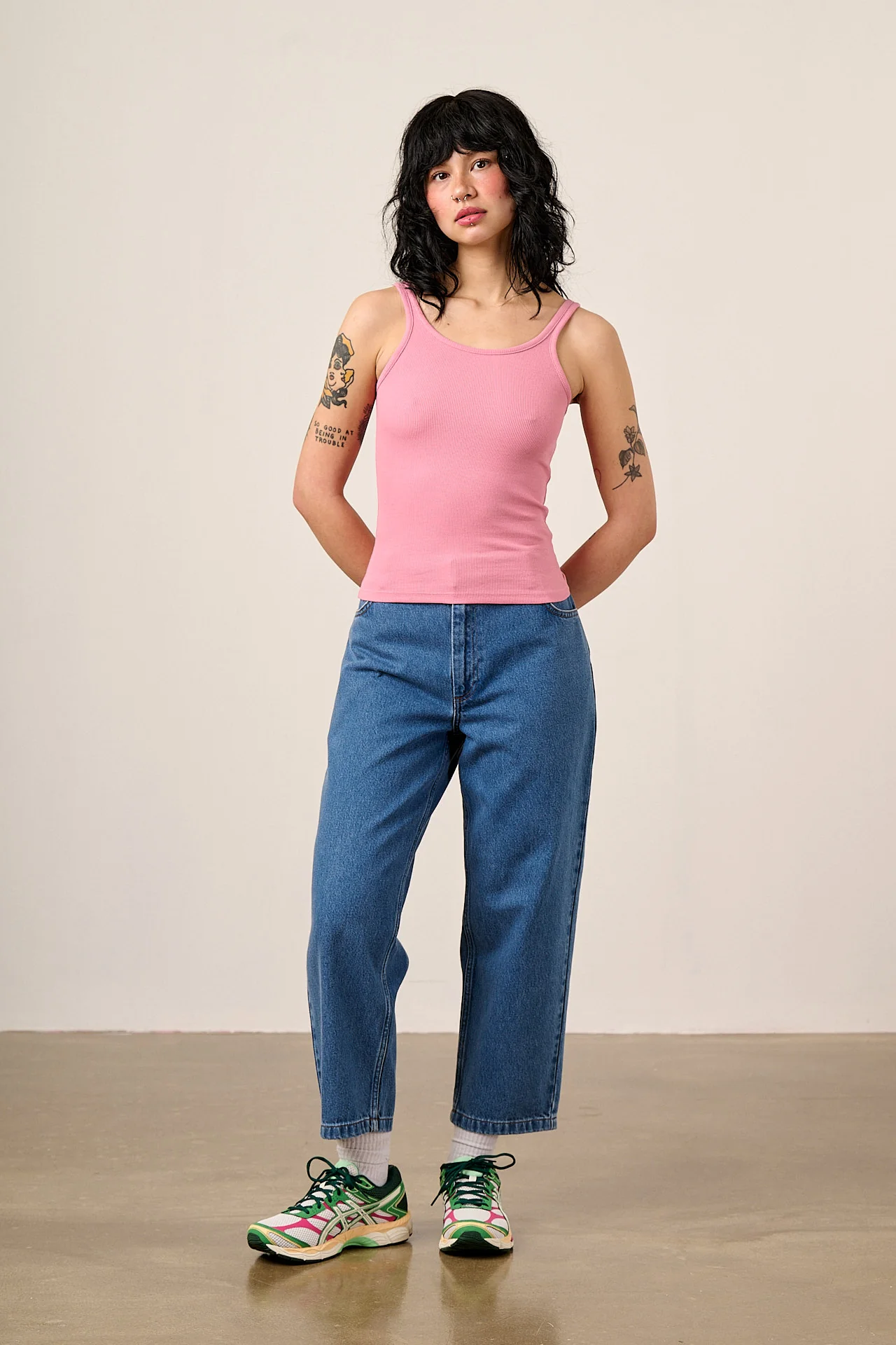 Tully - Cotton Strappy Vest in Pink - Image 3