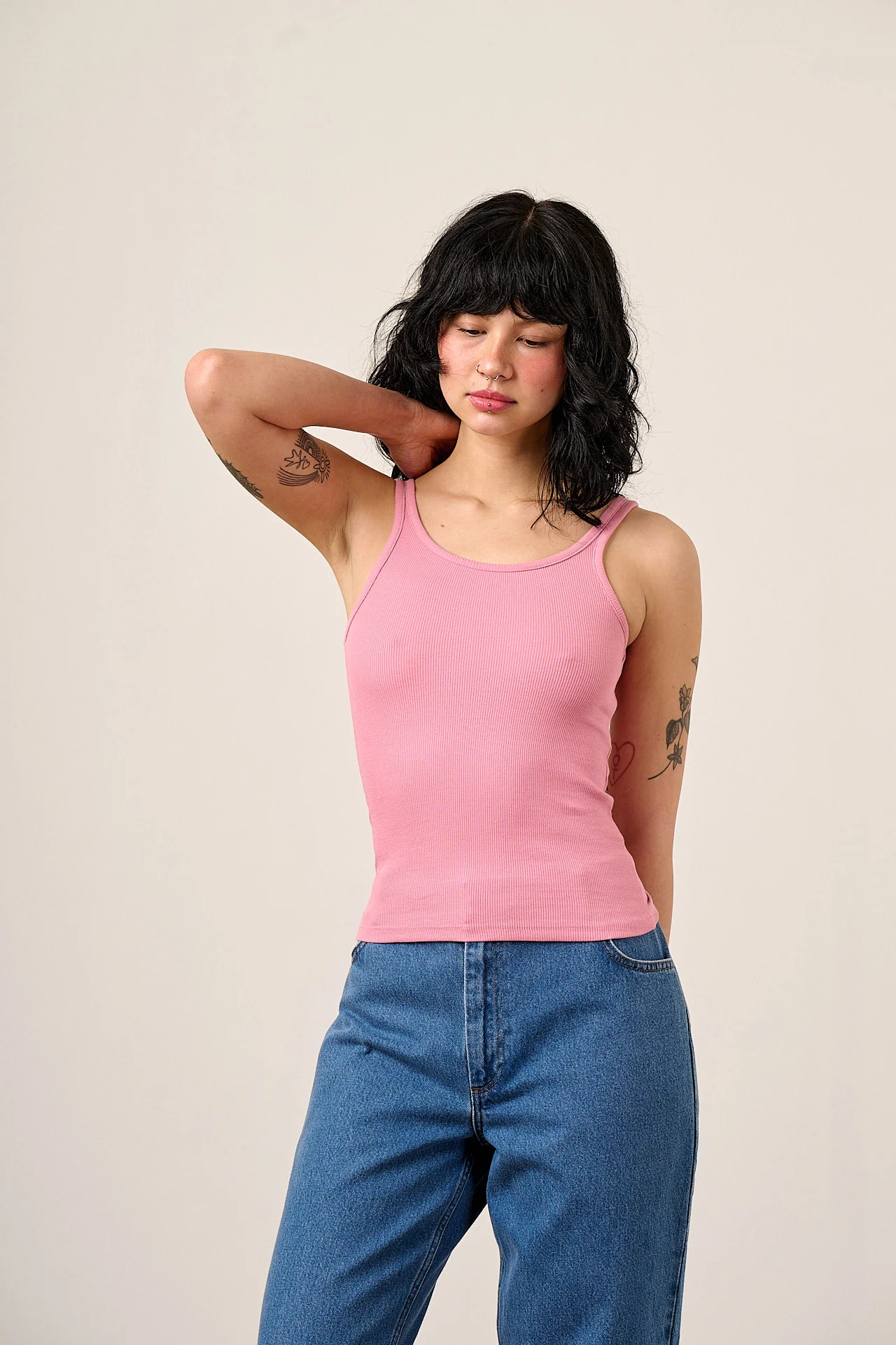 Tully - Cotton Strappy Vest in Pink - Image 5