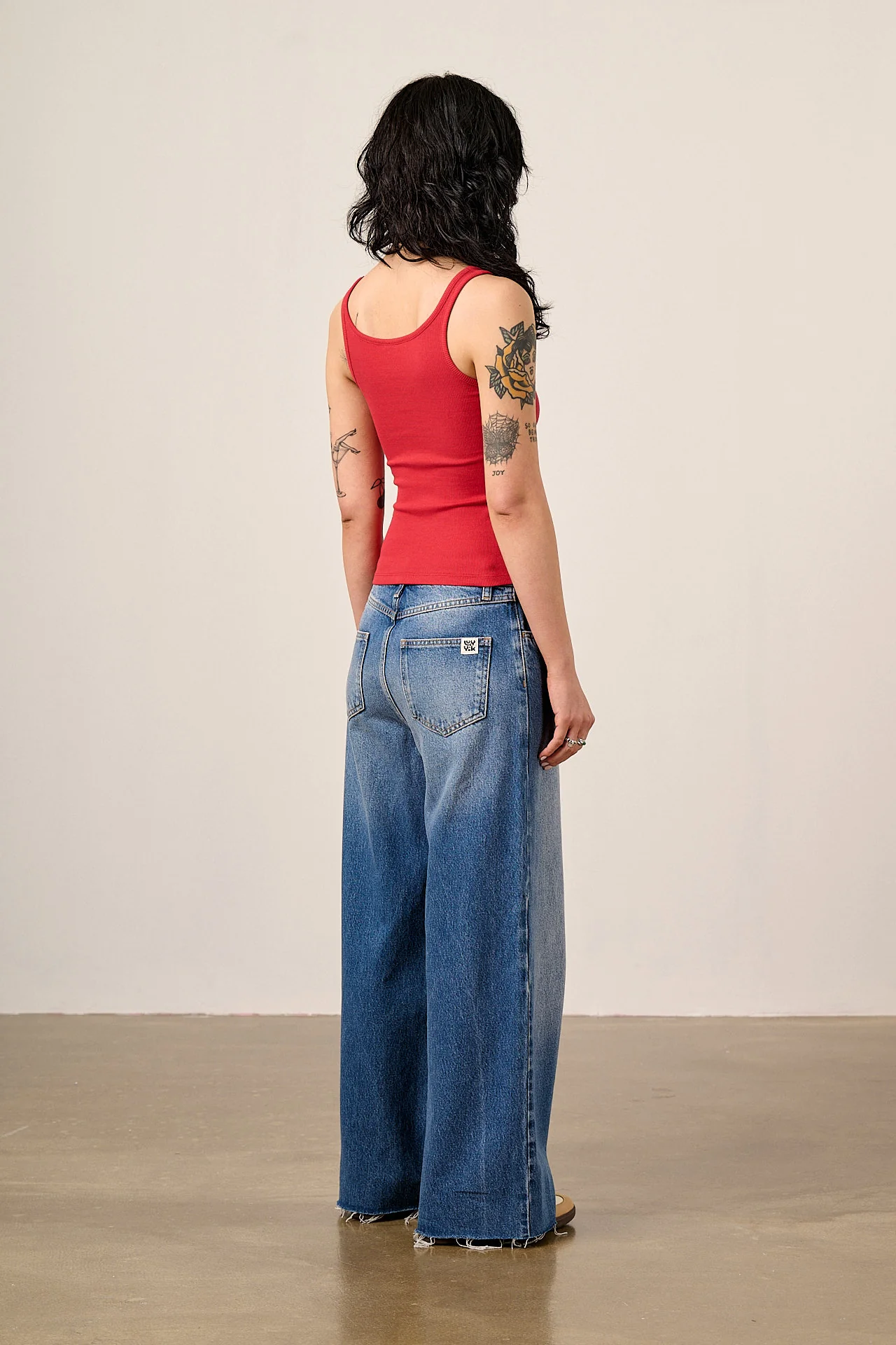 Tully - Cotton Strappy Vest in Red - Image 4