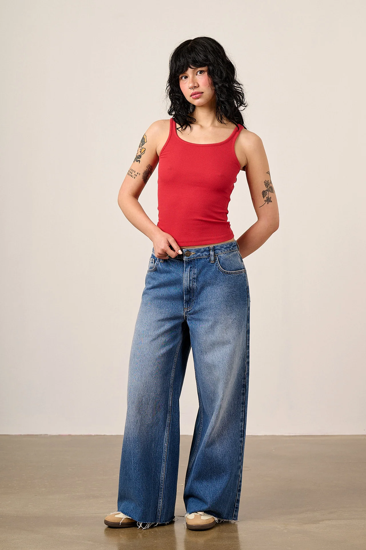 Tully - Cotton Strappy Vest in Red - Image 5
