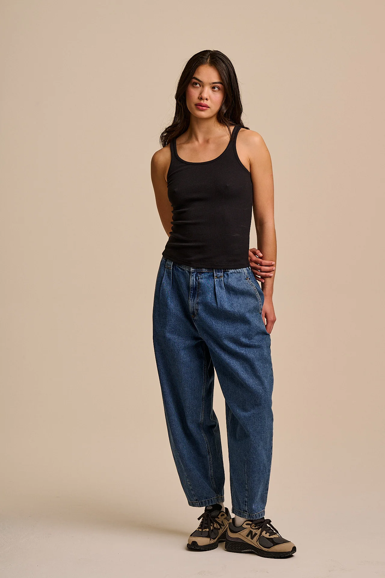 Tully - Cotton Strappy Vest in Black - Image 3