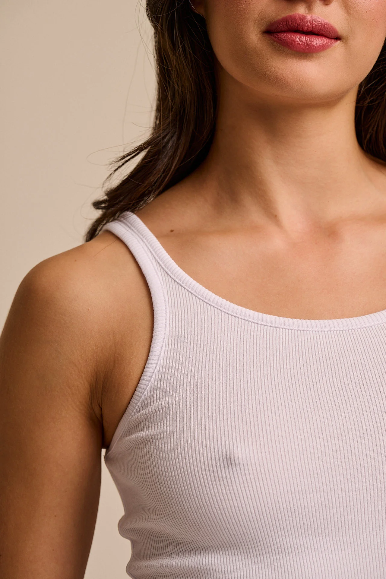 Tully - Cotton Strappy Vest in White - Image 2
