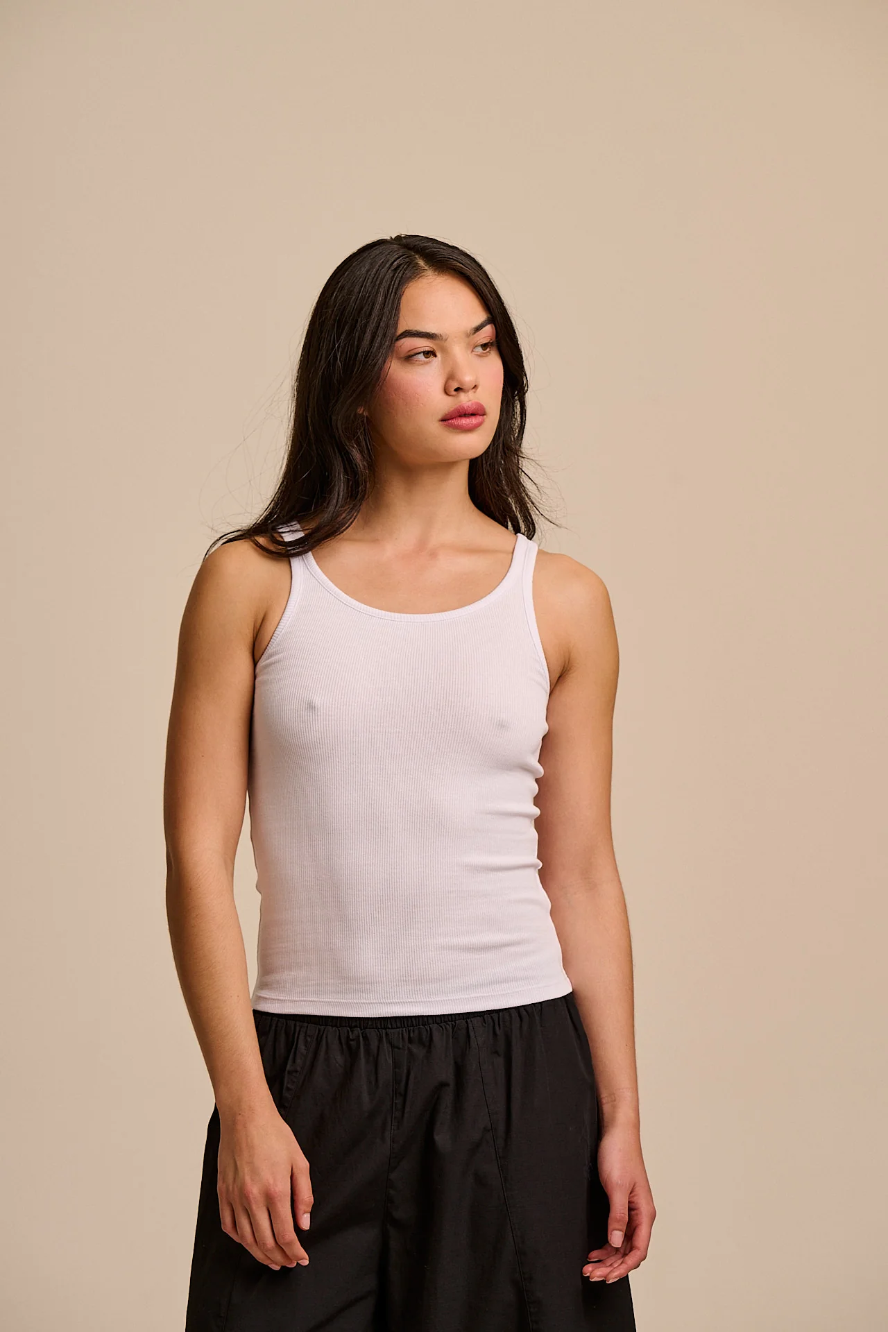 Tully - Cotton Strappy Vest in White - Image 3