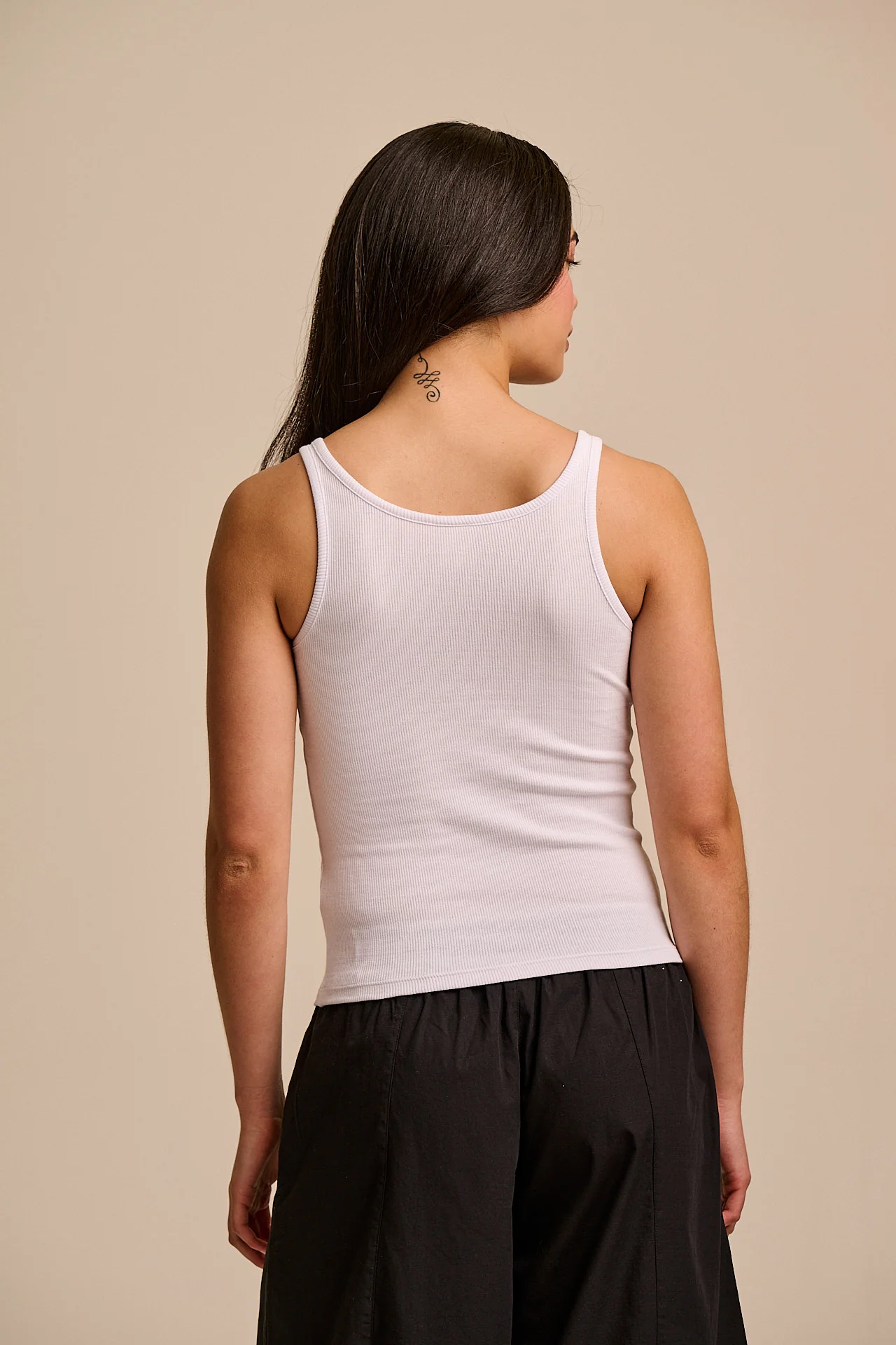 Tully - Cotton Strappy Vest in White - Image 4