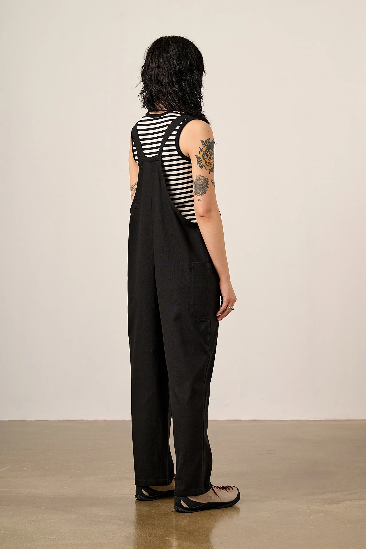 Una - Cotton Dungarees in Black - Image 4