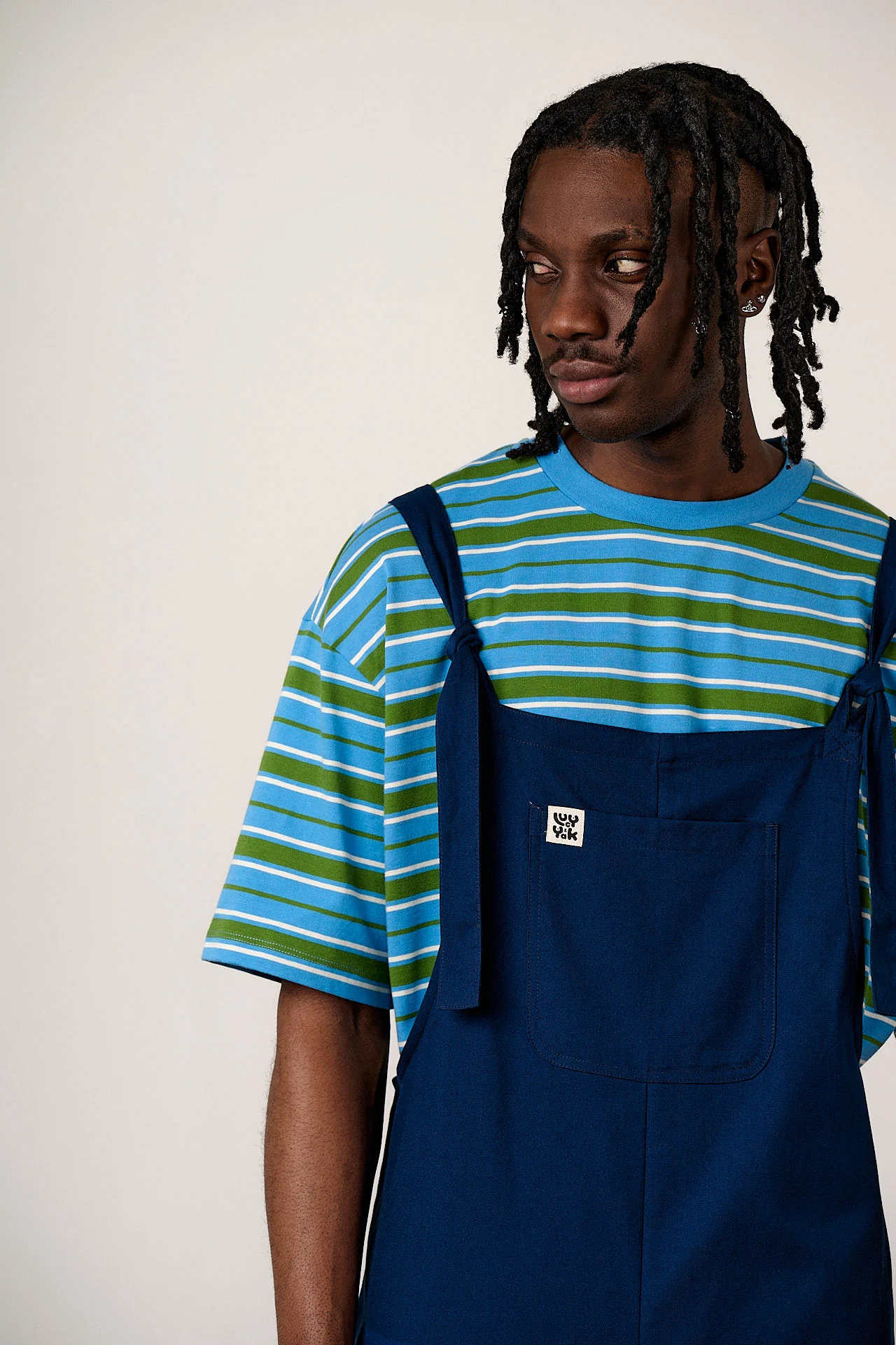 Una - Cotton Dungarees in Navy - Image 2