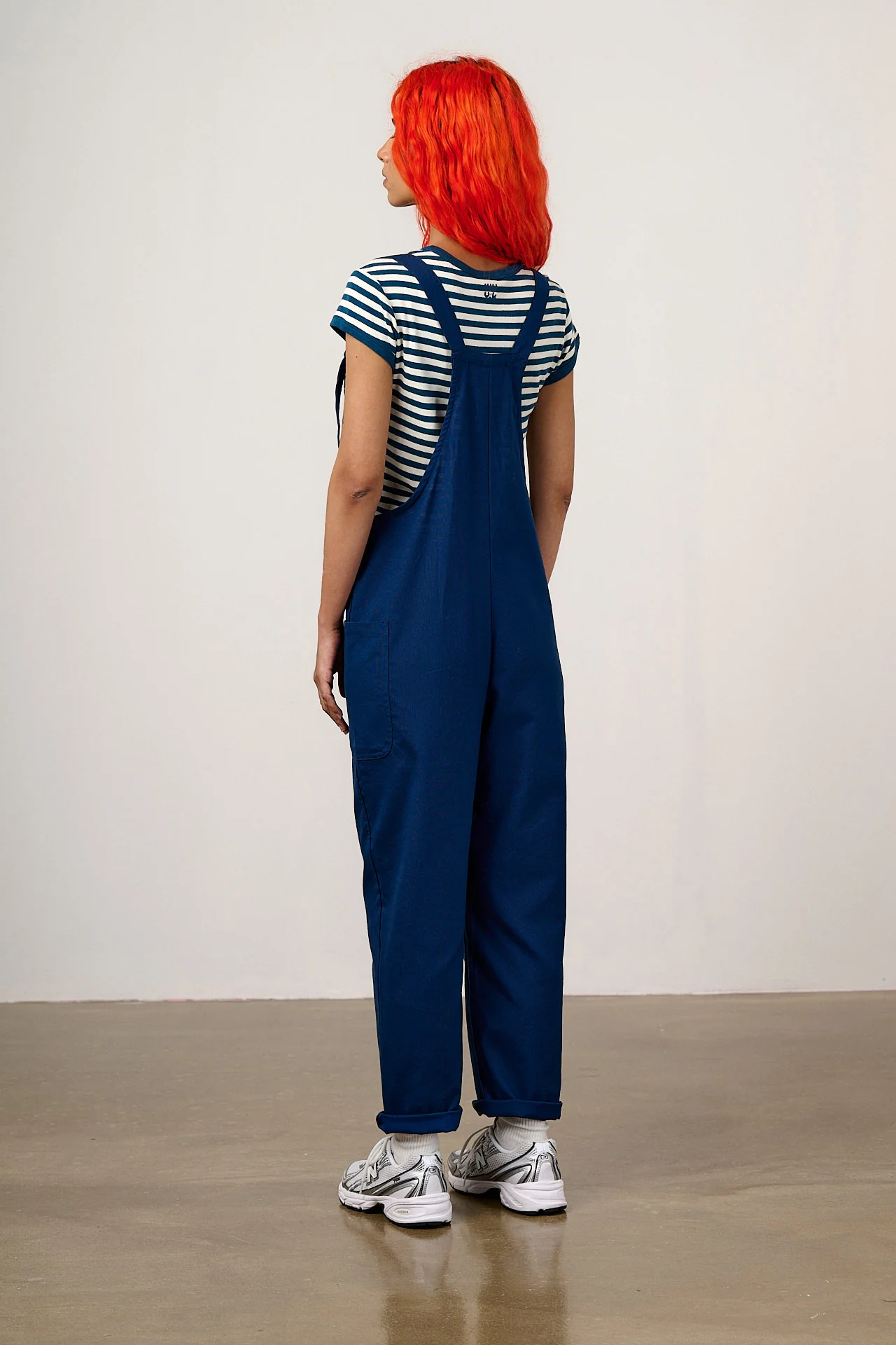 Una - Cotton Dungarees in Navy - Image 7