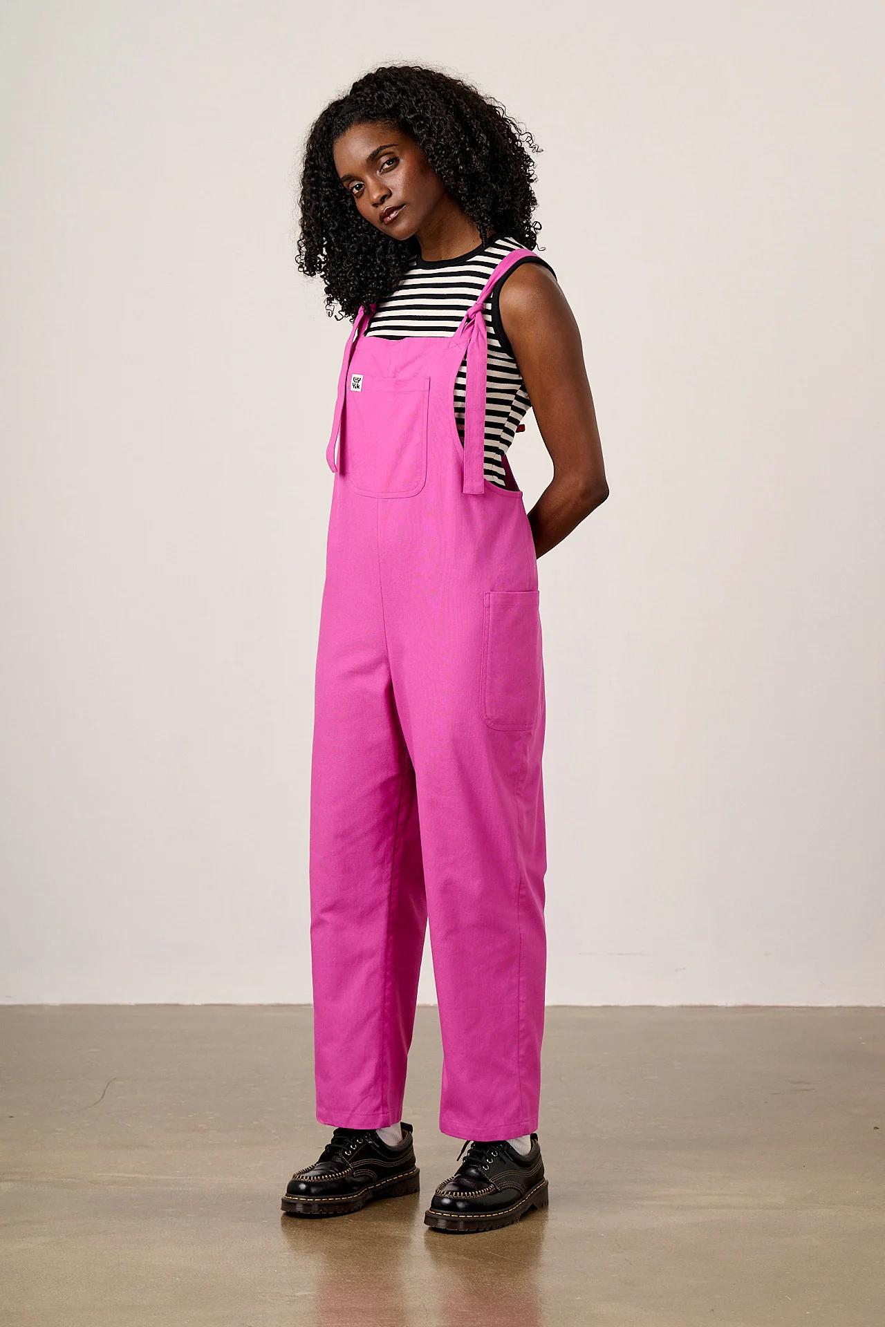Una - Cotton Dungarees in Purple Orchid - Image 3