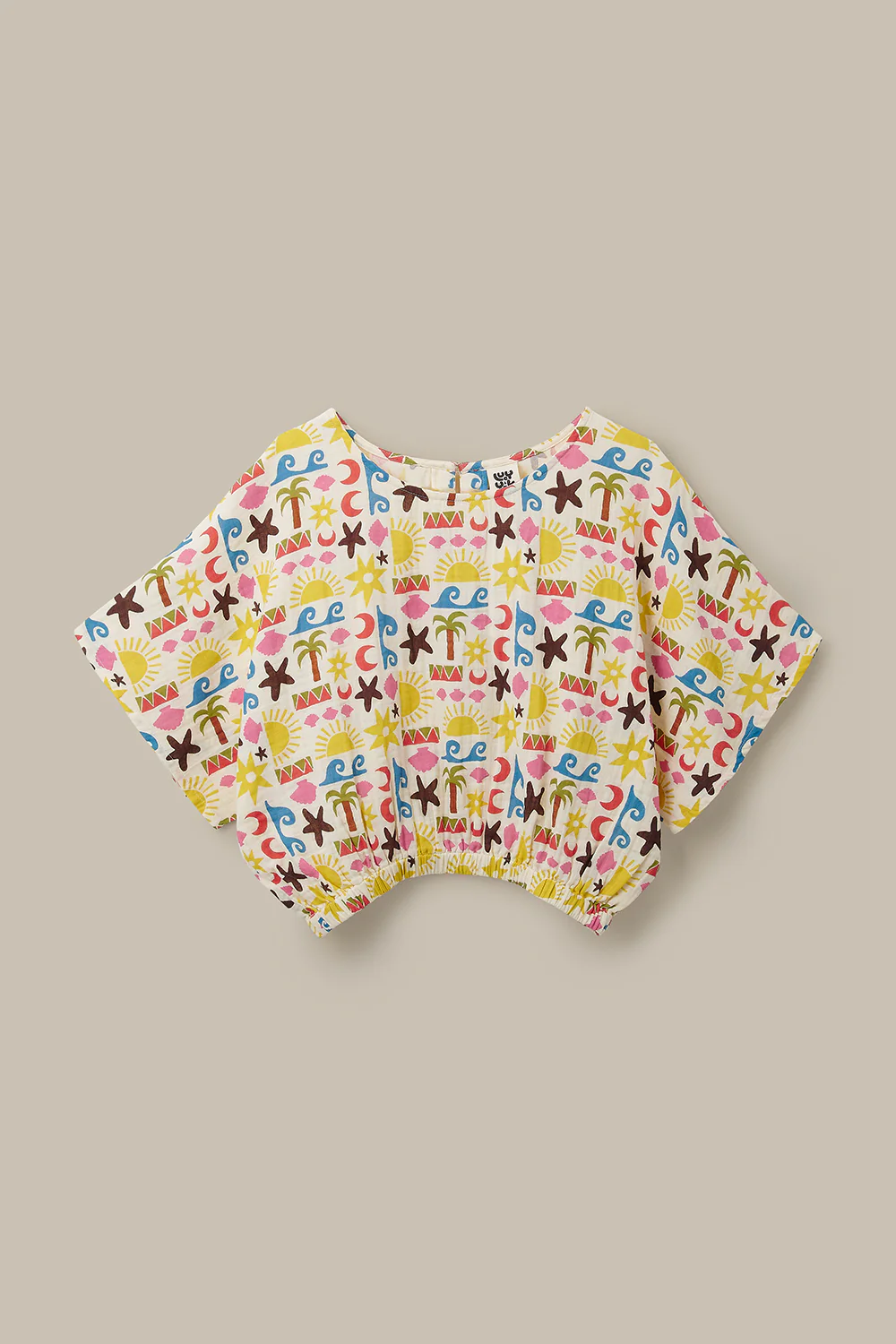 Zamora - Cotton Top in Coastal Beach Tile Print - Image 5