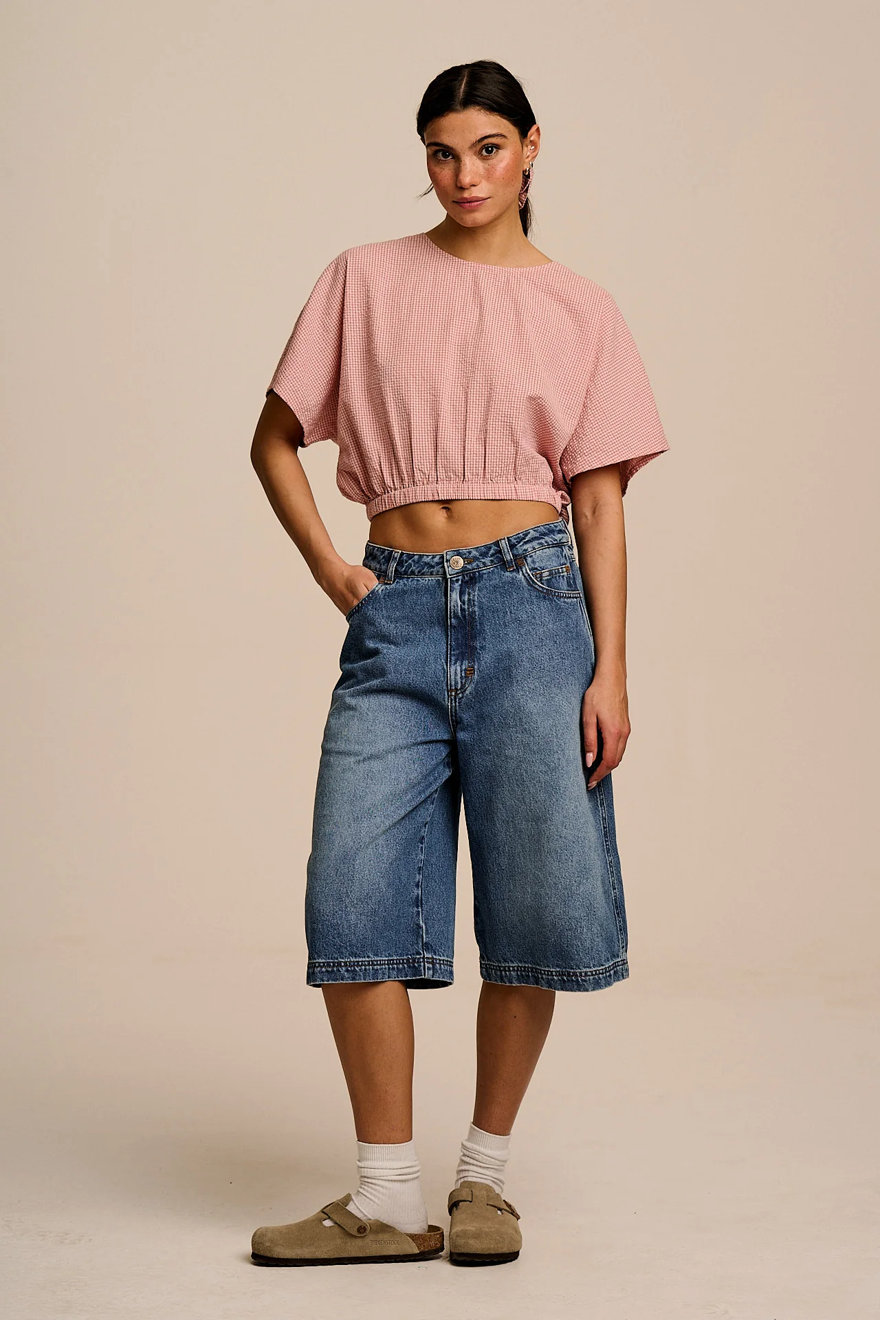 Zamora - Cotton Top in Pink Mini Gingham - Image 8