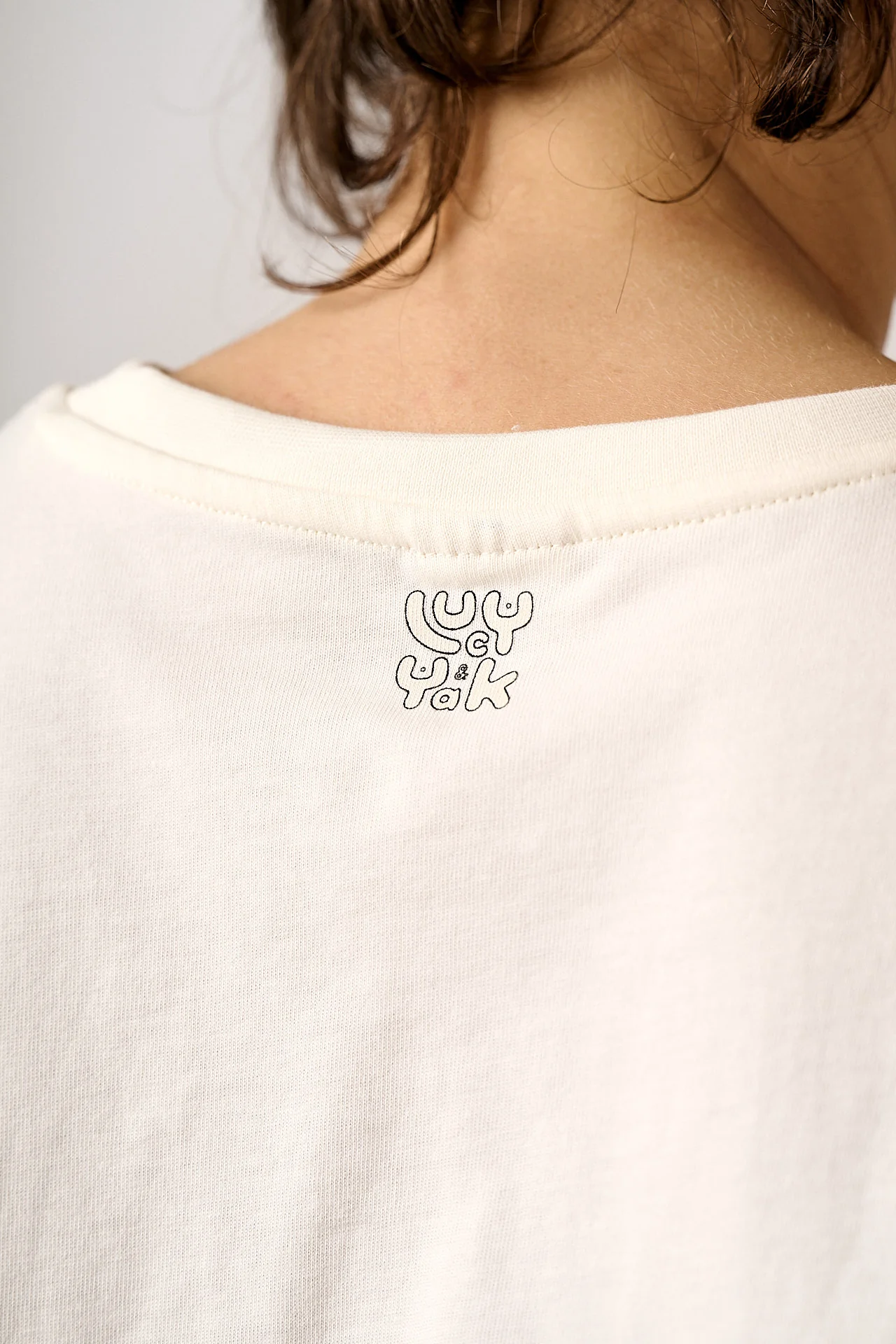 Zayla - Cropped Boxy T-Shirt in Ecru - Image 2