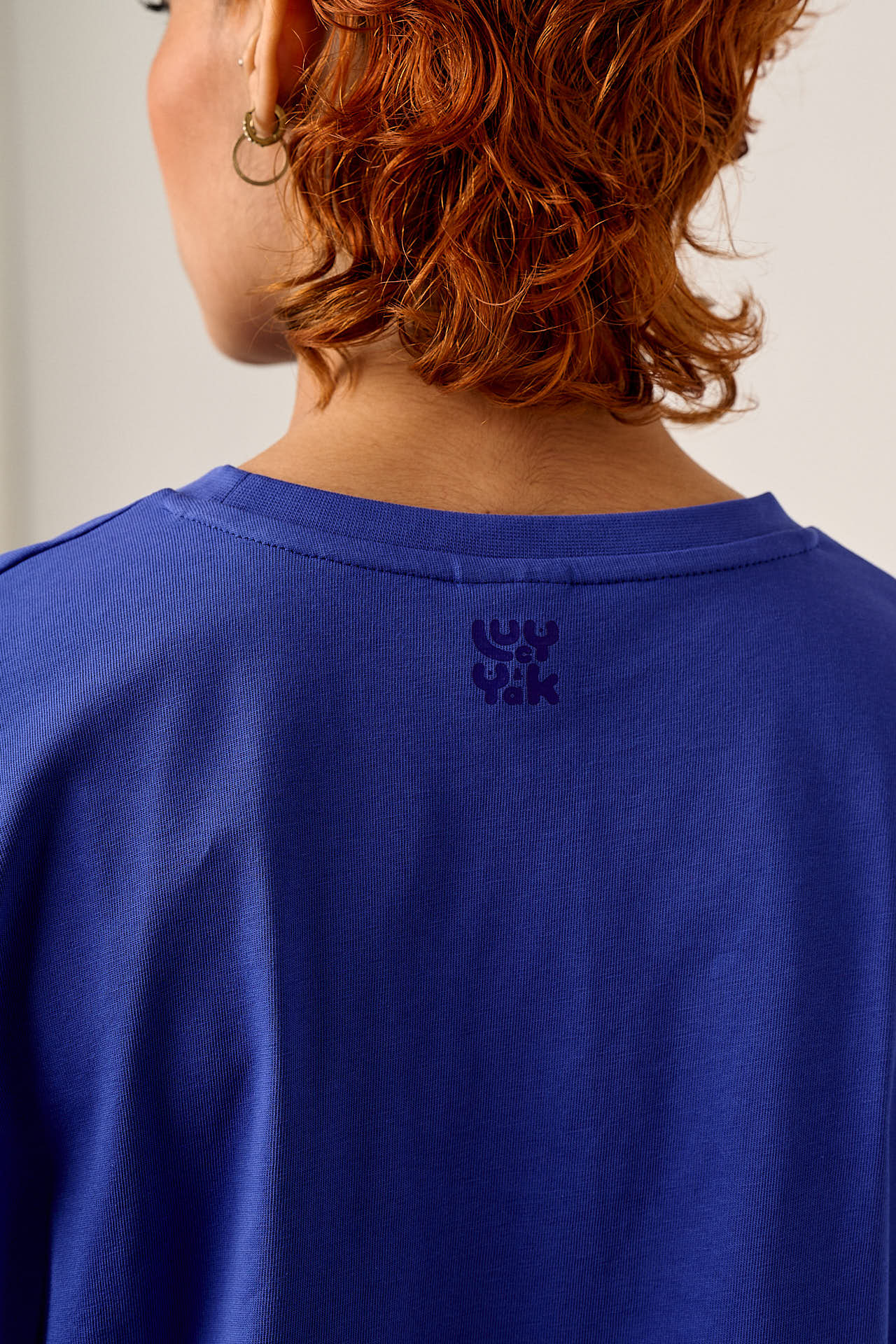 Zayla - Cropped Boxy T-Shirt in Dazzling Blue - Image 3